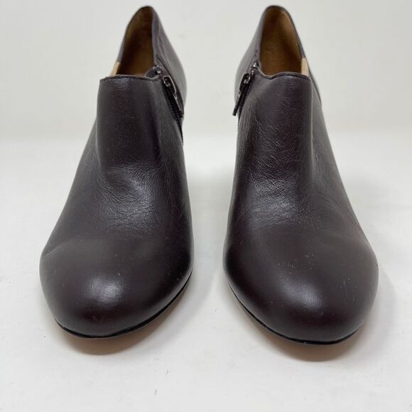 Coach Women's Seneca Heeled Ankle Booties Side Zip Brown Leather Size 7.5 B - Picture 3 of 13